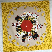 Japanese Furoshiki Square Scarf Bandana Yellow Wrap Tapestry Taachan Luc... - $16.59