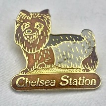 Chelsea Station Pin Gold Tone Enamel Dog Yorkie - £7.93 GBP