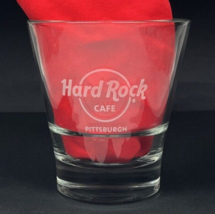 Etched Hard Rock Cafe Pittsburgh Flared Whiskey Glass 4&quot; Tall 12oz - £9.77 GBP