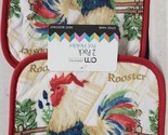 Set of 2 Same Printed Pot Holders(7&quot;x7&quot;) ROOSTER ROOSTER AT THE GATE,red... - $7.91