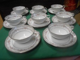 Outstanding Collectible Noritake China Glenwood ..Set Of 8 Cups &amp; Saucers - £43.98 GBP