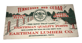 Tennessee Red Cedar “Kind That Lasts” Earthman Lumber Vintage Ink Blotte... - $163.45