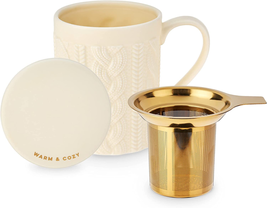 Pinky up Annette Ceramic Tea Mug and Loose Leaf Tea Infuser, Loos Leaf Tea Acces - £27.29 GBP