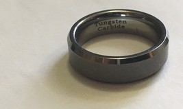 Men&#39;s Tungsten Carbide Brushed Black Wedding Band Ring - Size 7.5 - £22.13 GBP