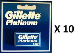 50 Gillette Platinum Double Edge Razor Blades - £15.63 GBP