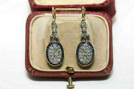 Boucles d&#39;oreilles pendantes vintage avec diamant taille ronde 2,00 ct,... - £102.08 GBP