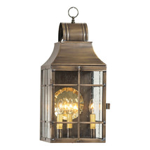 Stenton Outdoor Wall Light in Solid Weathered Brass - 3 Light - £395.00 GBP