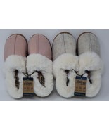 Dluxe By Dearfoams Felted Closed Back Slippers Mauve &amp; Oatmeal Size 7-8 NWT - $33.83 CAD