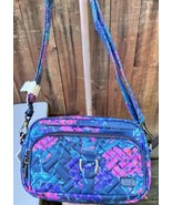 Lug Carousel Blue Black Belt Bag Crossbody RFID Flower Handbag Hydrangea... - $1,598.13 MXN