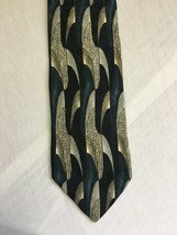 NEW Christian St. John Blue Green Tan Striped Silk Tie - Never Worn - £5.31 GBP