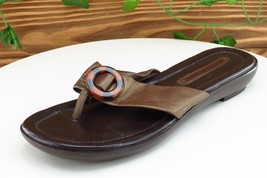 Bandolino Sz 8.5 M Brown Flip Flop Leather Women Sandals - £13.41 GBP