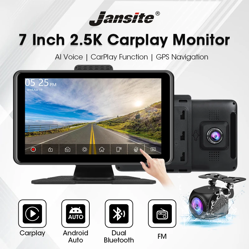 Jansite Universal 7&#39;&#39; Car Radio Multimedia Video Player Wireless Carplay And - £72.93 GBP+