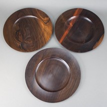 Saap Denmark Carved Rosewood 11&quot; Charger Plates Danish Mid Century Set Of 3 - £351.19 GBP