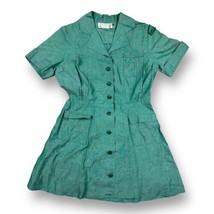 Vintage OFFICIAL Girl Scouts Scout UNIFORM Dress Green 60s Short Sleeve - £27.16 GBP