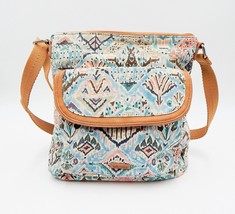 Sakroots Artist Circle Flap Crossbody Primitive Horse Floral Pastel Jute... - £24.03 GBP