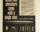 Sniper Tv Guide Print Ad Advertisement Tom Berenger Billy Zane TV1 - £4.66 GBP