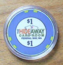 (1) $1. Hideaway Casino Chip - Federal Way, Washington - 2003 - £6.35 GBP