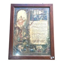 Medieval Manuscript Print, Framed 17.5” X 22” Vintage Religious Prayer Decor - £40.47 GBP