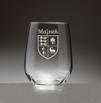 McGrath Irish Coat of Arms Stemless Wine Glasses (Sand Etched) - £53.77 GBP