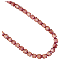 50 pcs Cathedral Beads Pink Amethyst Gold Czech Glass 5mm Faceted Fire Polished - $12.19
