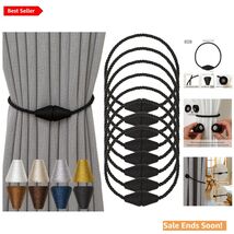 Magnetic Curtain Tiebacks 8 Pack Outdoor Rope Decorative Black Polyester - $47.47