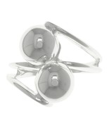 Jewelry Trends Split Shank Double Ball Cocktail Sterling Silver Ring Size 6 - $693.08 MXN