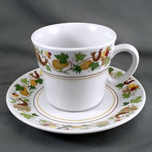 Noritake Homecoming Tea Cup and Saucer White Birds Fruit Progression 9002 - $10.50