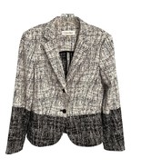 Calvin Klein Womens Tweed Blazer Jacket Size 12 Black &amp; White Pattern - $32.89 CAD