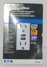 Eaton TR7765 USB A Charger Duplex Receptacle Two Devices Same Time - £13.58 GBP