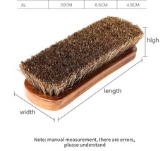 Horsehair shoe shine brush, Professional size, brown bristles - $17.61 CAD