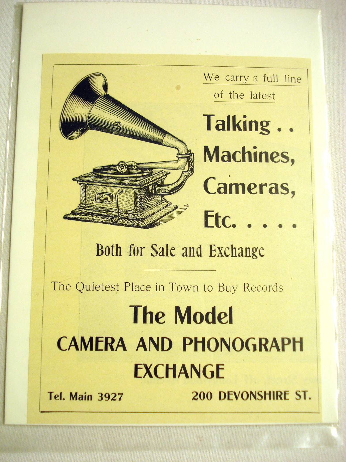 1906 Ad Model Camera and Phonograph Exchange, Boston - $7.99