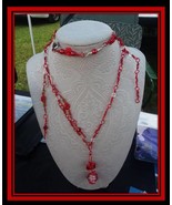 Necklace - Pendants - Red on Red - with Red Roses interchangeable Pendants - $60.00