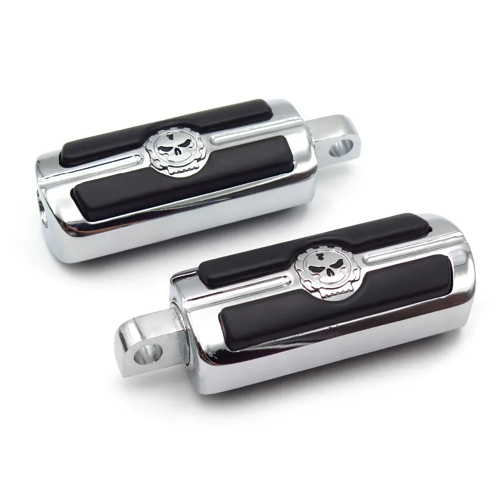 Free Shipping Motorcycle Parts Pair Skull Foot Pegs Rest For Harley-Davidson - £60.78 GBP
