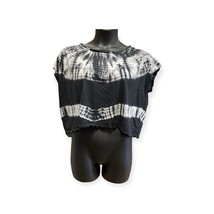 L.O.L. Vintage Black White Tie Dye Crop Top Size LARGE - £6.10 GBP