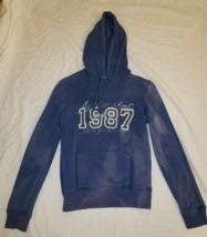 AEROPOSTALE NEW YORK CITY 1987 BLUE COLD WEATHER PULLOVER HOODIE SWEATER S - £14.97 GBP