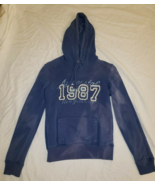 AEROPOSTALE NEW YORK CITY 1987 BLUE COLD WEATHER PULLOVER HOODIE SWEATER S - £14.74 GBP