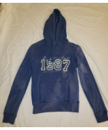AEROPOSTALE NEW YORK CITY 1987 BLUE COLD WEATHER PULLOVER HOODIE SWEATER S - $24.50 CAD