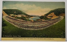 Pennsylvania Horseshoe Curve Near Altoona Linen 1937 Postcard G11 - $3.95