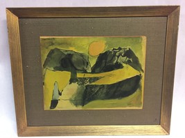 &#39;sun Setting Between Hills&#39; Graham Sutherland Reproduction Framed Matted - £188.34 GBP