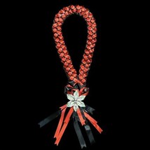 Graduation Money Lei Flower Crisp Bills Red &amp; Black Four Braided Ribbons - £49.06 GBP