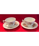2 Vintage Cup &amp; Saucer Bone China Ridgway Stafforshire Devon Fruit - $26.38 CAD