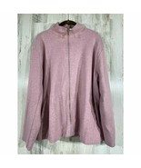 Nordstrom Womens Knit Zip Up Jacket Heathered Pink Size XL - £10.80 GBP