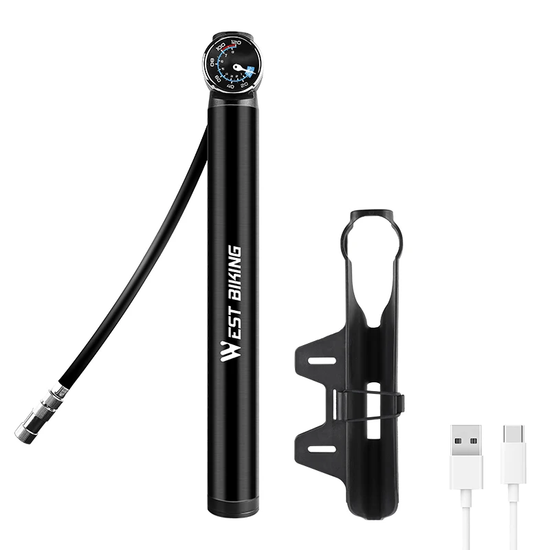 WEST BIKING Bicycle Electric Pump Bike Inflator 150 PSI USB Rechargeable Portabl - £87.81 GBP