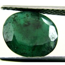 3.5Ct 100% Natural Untreated Green Emerald (Panna) Oval Faceted Gemstone - £22.72 GBP