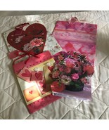 Lot 4 Gift Bags Valentines Day Love For Her Pink Red Roses Hearts Crafti... - £8.92 GBP