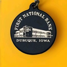 First National Bank Dubuque Iowa Keychain Vintage Key Ring Fob Logo 1 - £9.80 GBP