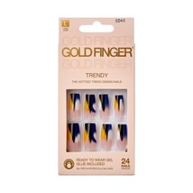 GOLDFINGER READY TO WEAR GLUE INCLUDED 24 LONG NAILS - #GD40 - £5.45 GBP