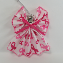 Breast Cancer Awareness Pink Ribbon Angel Ornament NEW Handmade - £7.11 GBP