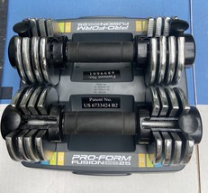 Pro-Form Fusion Space Saver 25 LB (2 × 12.5 LB) Pair of Adjustable Dumbbells - £59.44 GBP