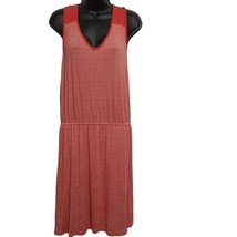 Deletta Women&#39;s Dress L Red White Sleeveless Stretch Janie Jersey Anthro - £20.47 GBP